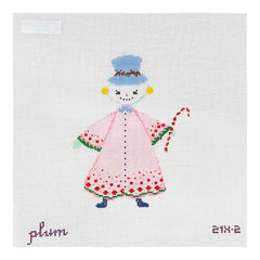 The Plum Stitchery Snow People Needlepoint Canvas - Pink