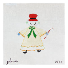 The Plum Stitchery Snow People Needlepoint Canvas - Yellow
