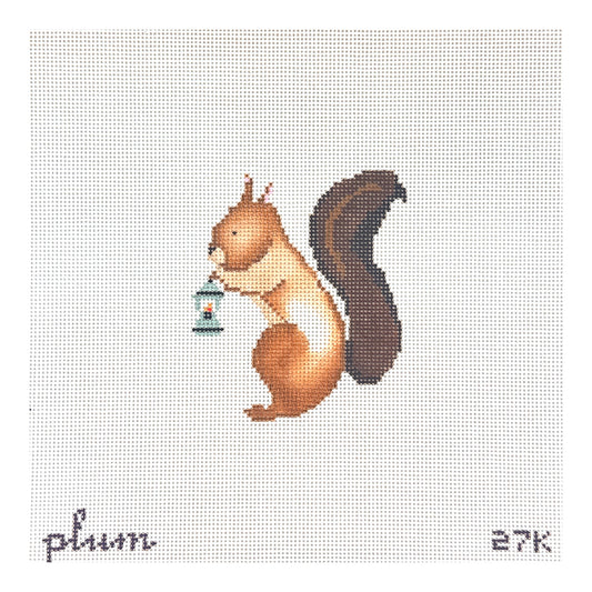 The Plum Stitchery Squirrel Needlepoint Canvas