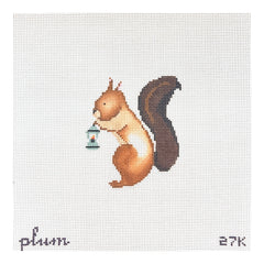 The Plum Stitchery Squirrel Needlepoint Canvas