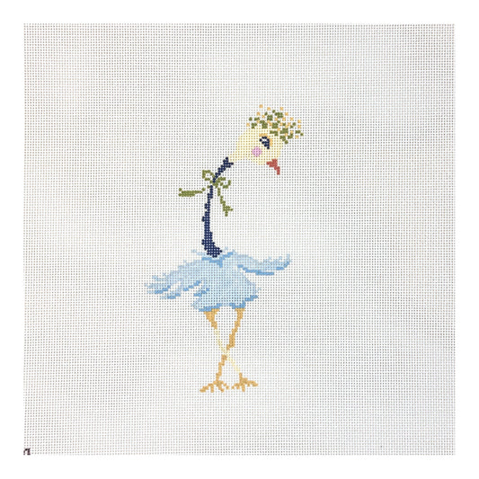 The Plum Stitchery Strange Birds Blue Needlepoint Canvas