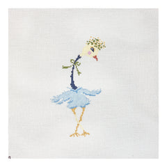 The Plum Stitchery Strange Birds Blue Needlepoint Canvas