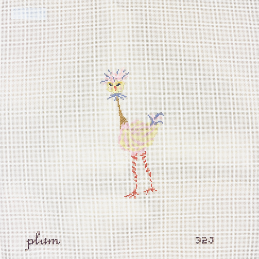 The Plum Stitchery Strange Birds Needlepoint Canvas - Pink