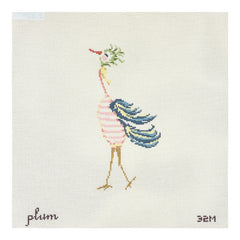 The Plum Stitchery Strange Birds Striped Needlepoint Canvas