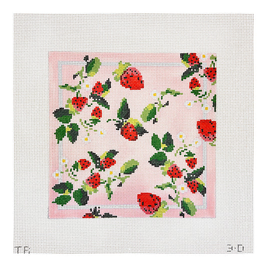 The Plum Stitchery Tara Gill Strawberry Series Pillow Needlepoint Canvas