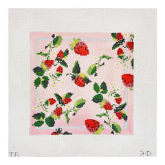 The Plum Stitchery Tara Gill Strawberry Series Pillow Needlepoint Canvas