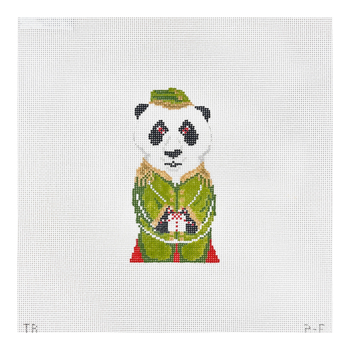 The Plum Stitchery Tara Gill Animal Collection - Arthur The Panda Needlepoint Canvas