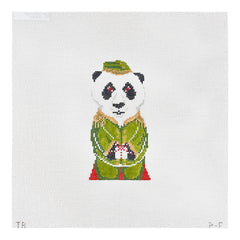 The Plum Stitchery Tara Gill Animal Collection - Arthur The Panda Needlepoint Canvas