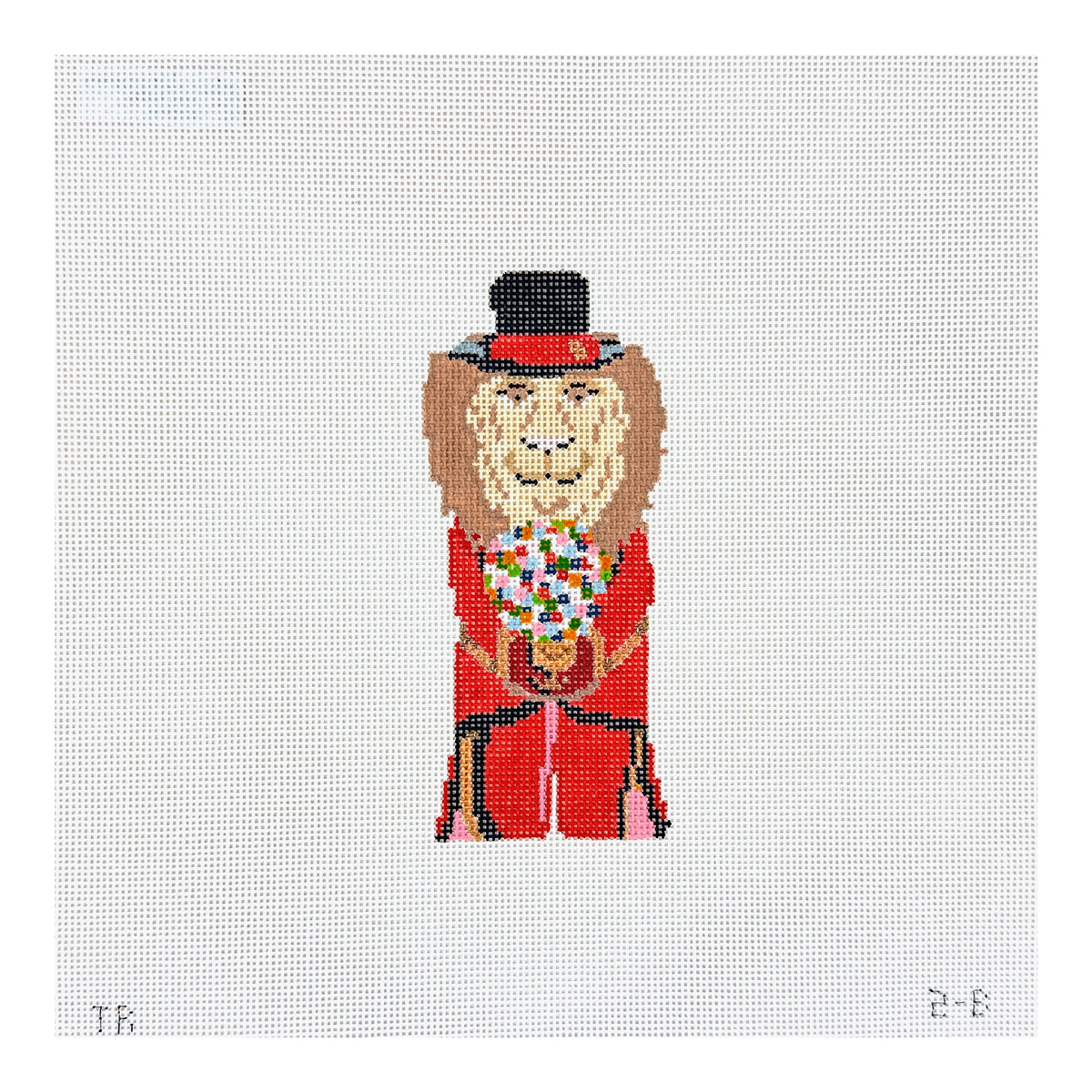 The Plum Stitchery Tara Gill Animal Collection - Royston The Lion Needlepoint Canvas