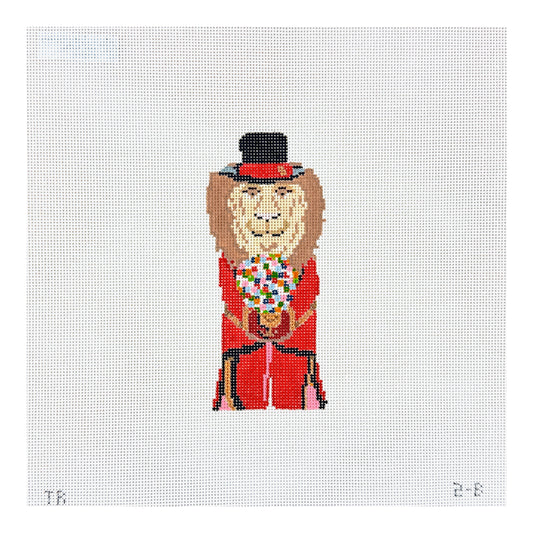 The Plum Stitchery Tara Gill Animal Collection - Royston The Lion Needlepoint Canvas