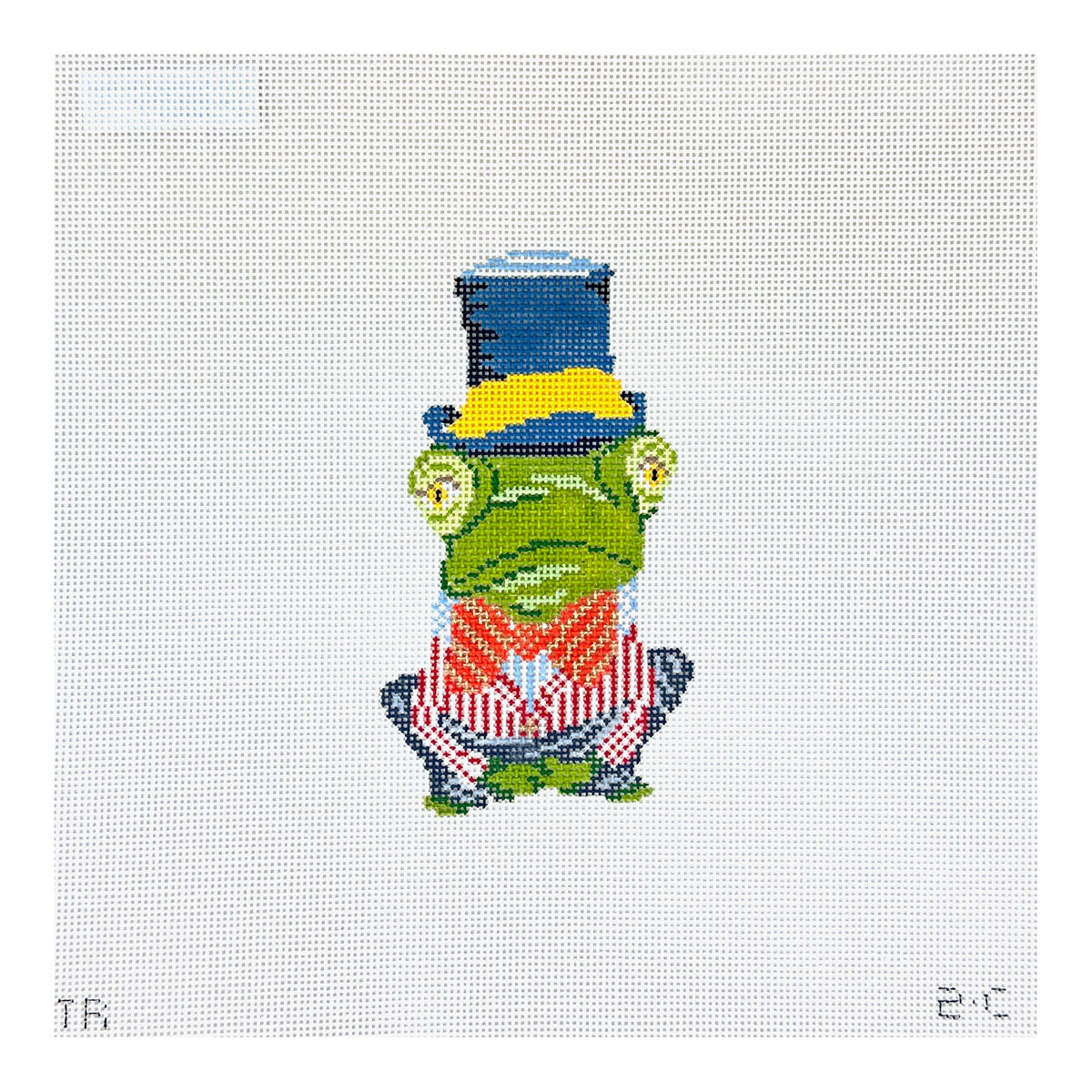 The Plum Stitchery Tara Gill Animal Collection - Rupert The Frog Needlepoint Canvas