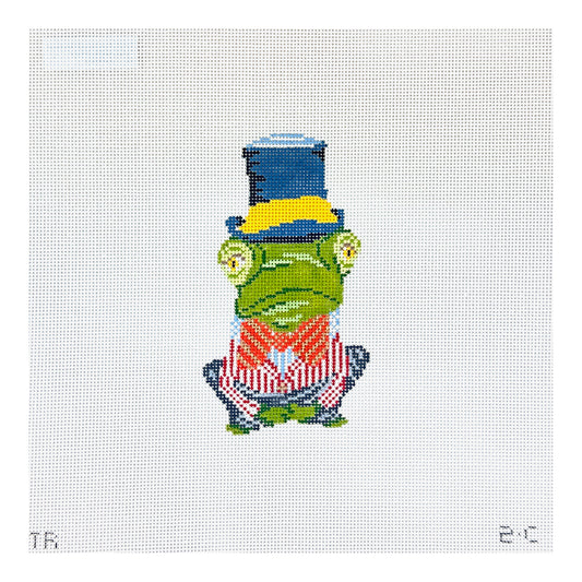 The Plum Stitchery Tara Gill Animal Collection - Rupert The Frog Needlepoint Canvas