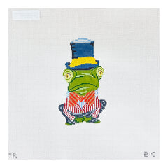 The Plum Stitchery Tara Gill Animal Collection - Rupert The Frog Needlepoint Canvas