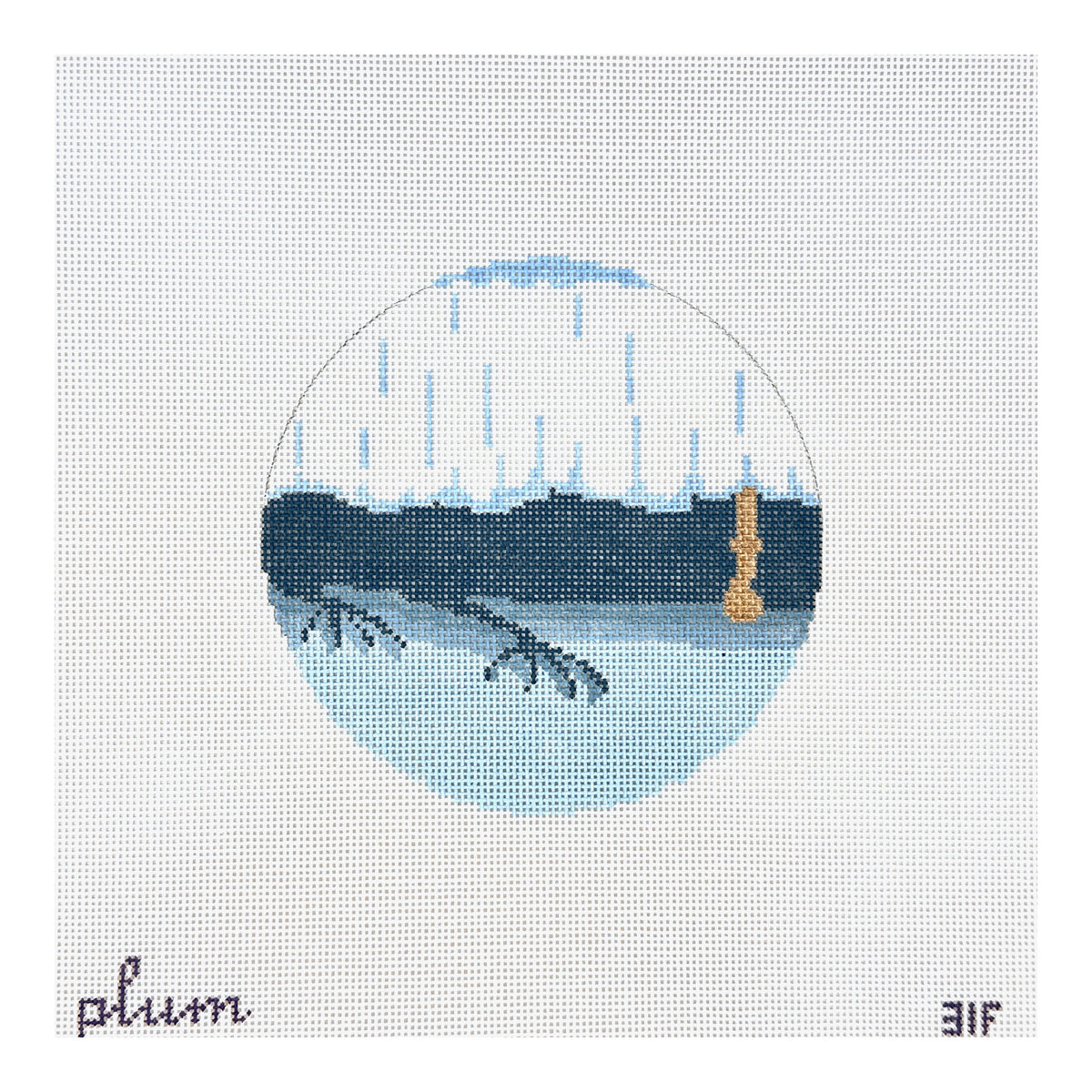 The Plum Stitchery The Monster Under the Bed Needlepoint Canvas