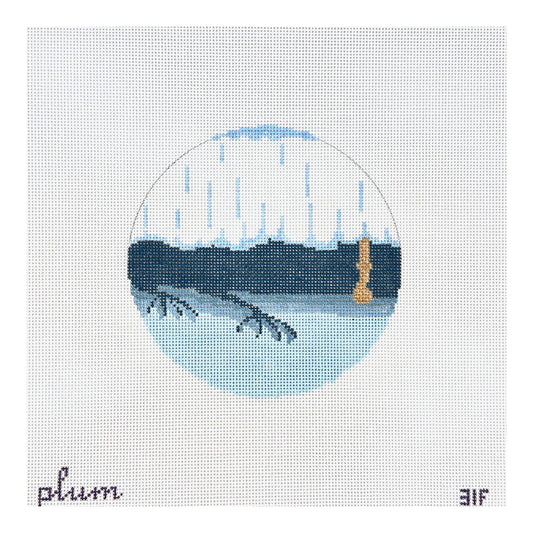 The Plum Stitchery The Monster Under the Bed Needlepoint Canvas