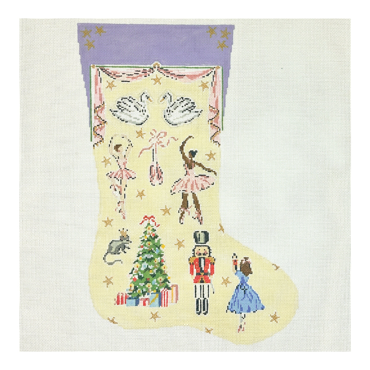 The Plum Stitchery Riley Sheehey The Nutcracker Midi Stocking Needlepoint Canvas