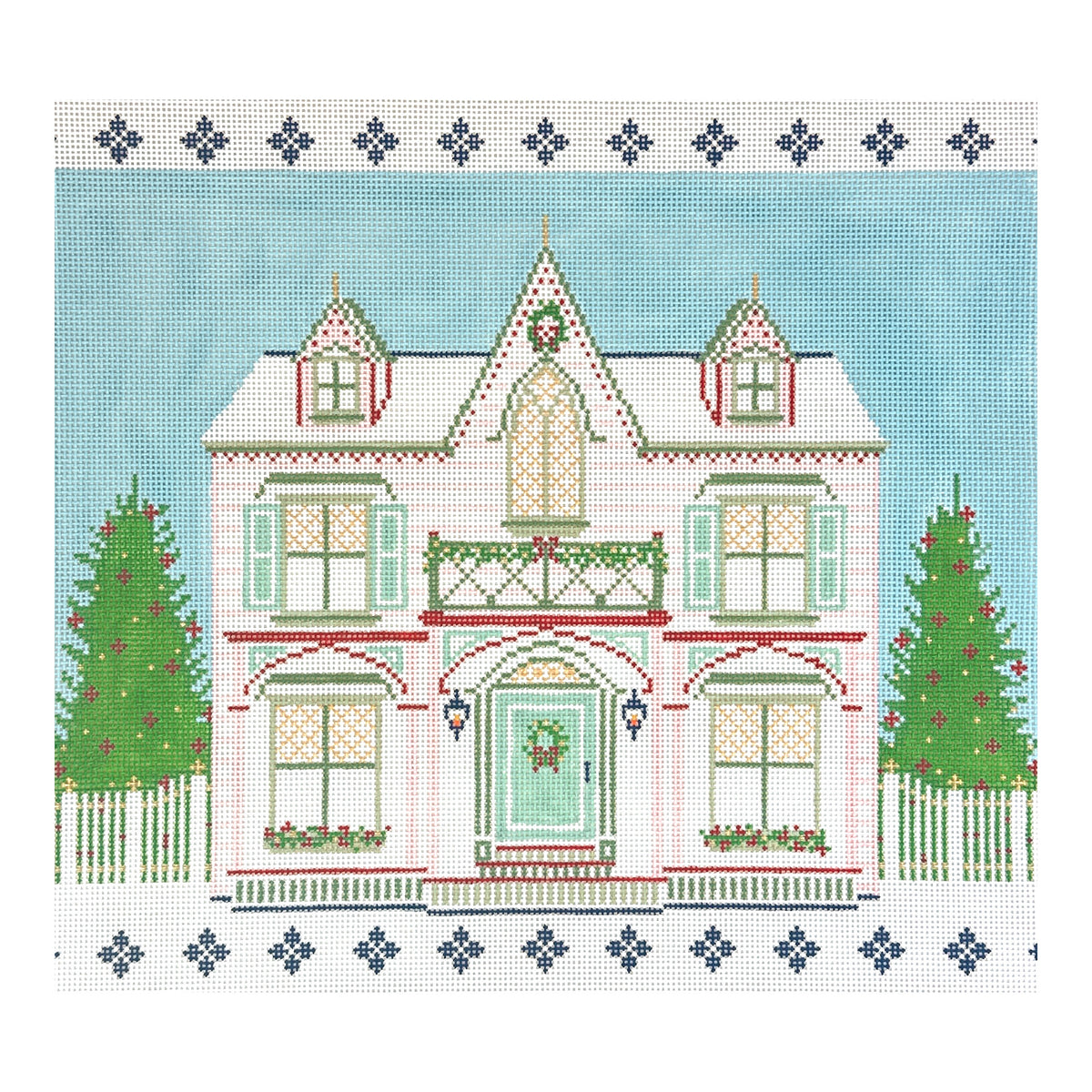 The Plum Stitchery The Peppermint House Needlepoint Canvas
