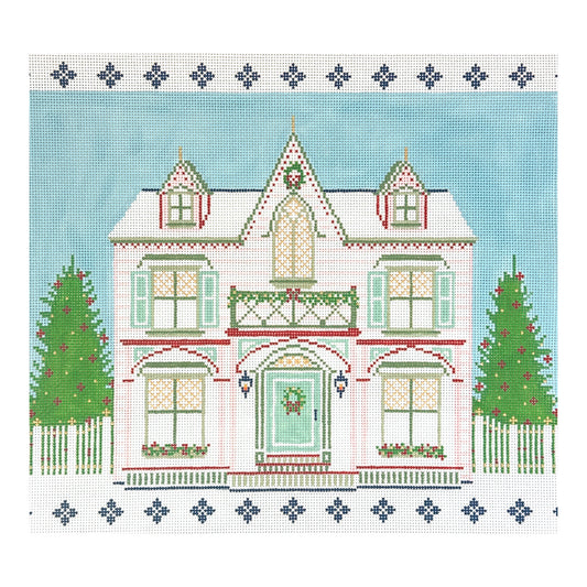 The Plum Stitchery The Peppermint House Needlepoint Canvas