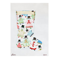 The Plum Stitchery The Snow People Stocking Midi Needlepoint Canvas