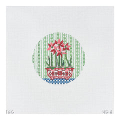 The Plum Stitchery The Stitched Garden Amaryllis Needlepoint Canvas