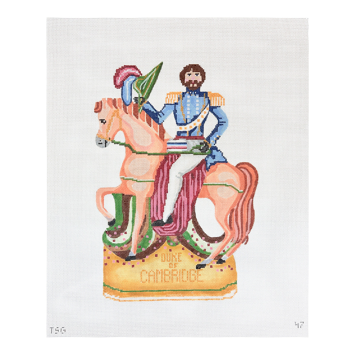 The Plum Stitchery The Stitched Garden Duke Needlepoint Canvas