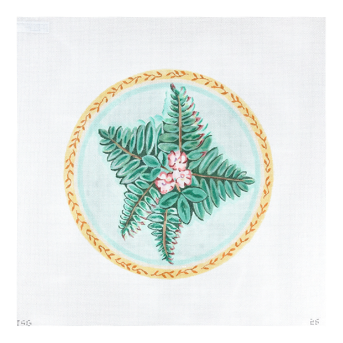 The Plum Stitchery The Stitched Garden Fern Fever Needlepoint Canvas