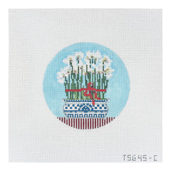 The Plum Stitchery The Stitched Garden Paper Whites Needlepoint Canvas