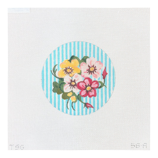 The Plum Stitchery The Stitched Garden Pocket Full of Posies No 1 Needlepoint Canvas