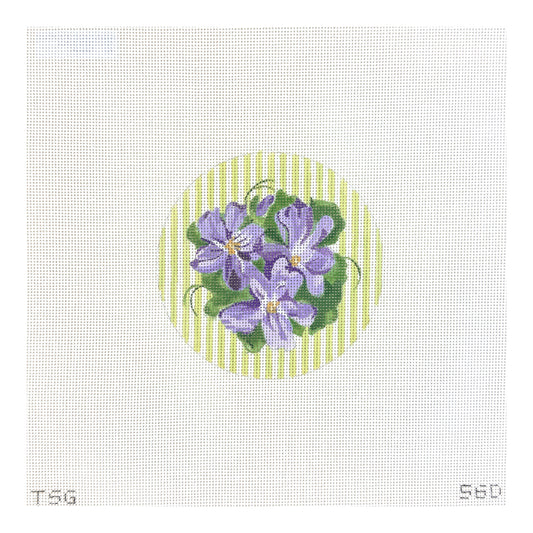 The Plum Stitchery The Stitched Garden Pocket Full of Posies No 4 Needlepoint Canvas