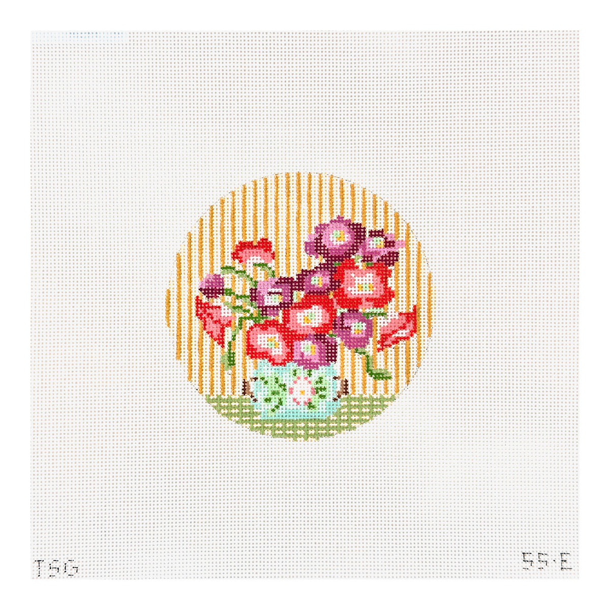 The Plum Stitchery The Stitched Garden Poppies Needlepoint Canvas