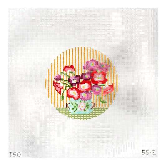The Plum Stitchery The Stitched Garden Poppies Needlepoint Canvas