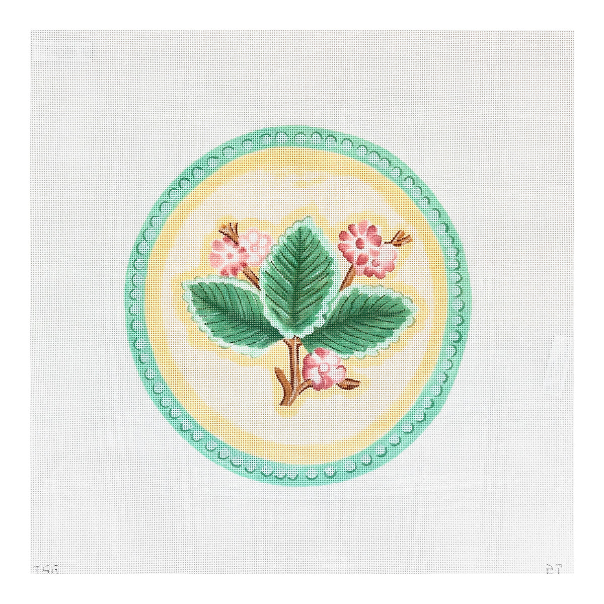 The Plum Stitchery The Stitched Garden Rosa Rugosa Needlepoint Canvas