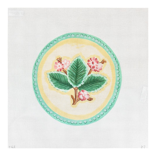 The Plum Stitchery The Stitched Garden Rosa Rugosa Needlepoint Canvas