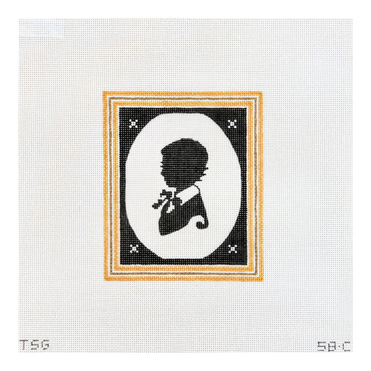 The Plum Stitchery The Stitched Garden Silhouette Series - John Jr. Needlepoint Canvas