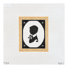 The Plum Stitchery The Stitched Garden Silhouette Series - John Jr. Needlepoint Canvas