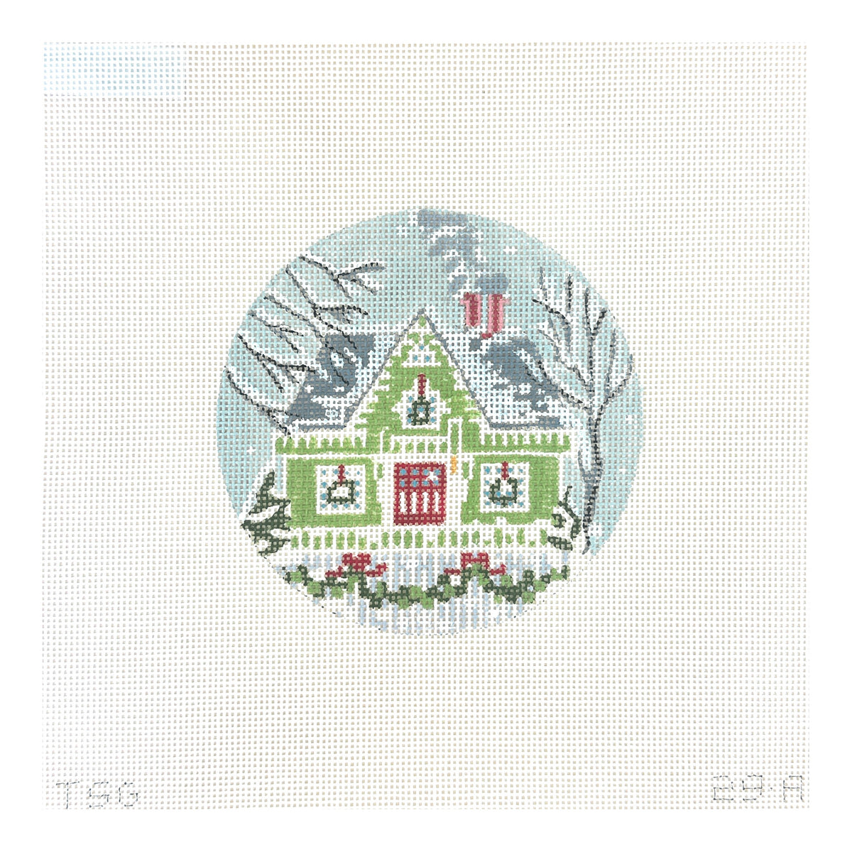 The Plum Stitchery The Stitched Garden Swedish House Collection No 1 Needlepoint Canvas