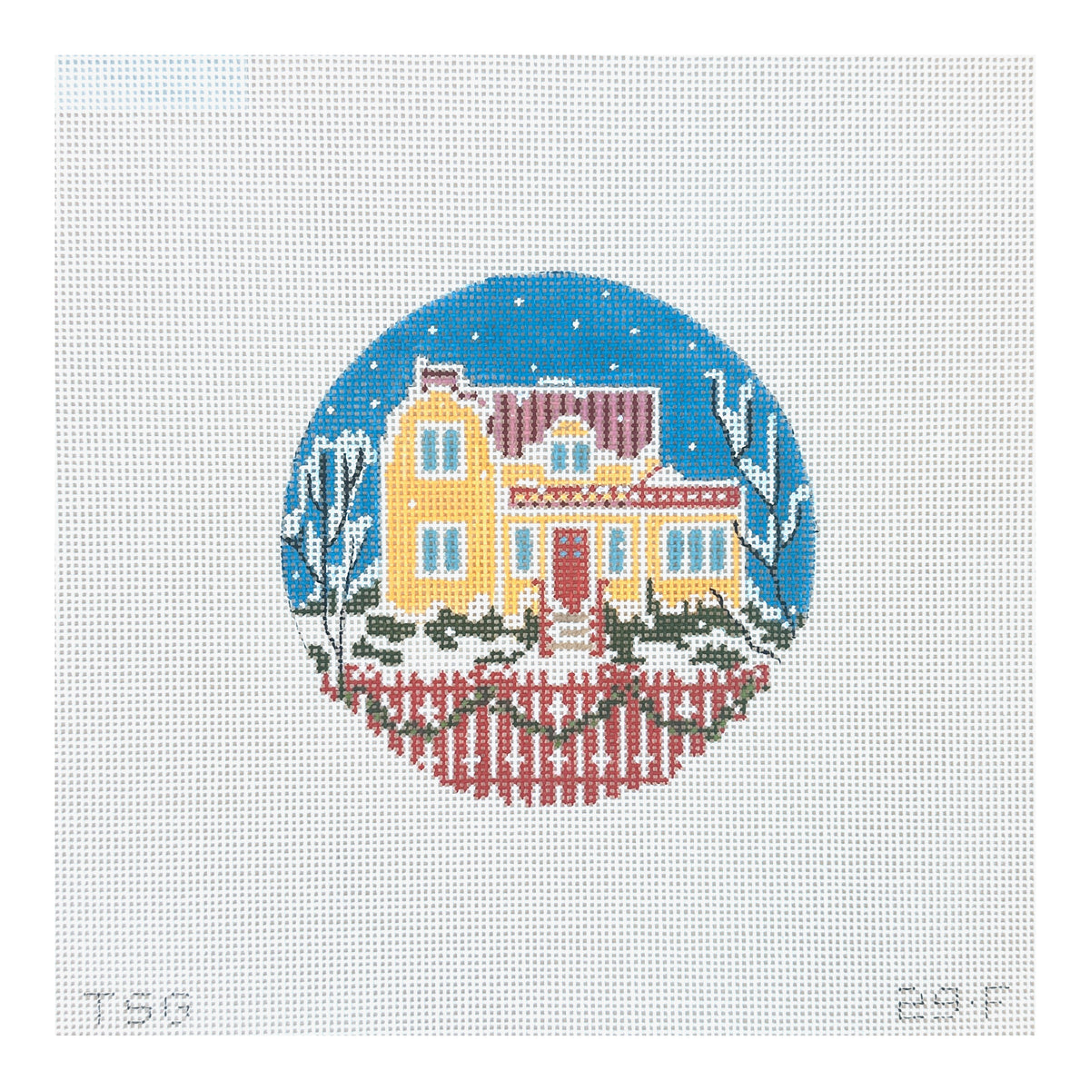 The Plum Stitchery The Stitched Garden Swedish House Collection No 6 Needlepoint Canvas