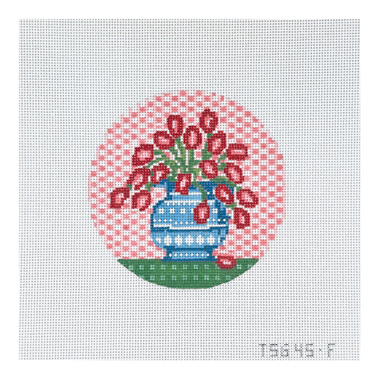 The Plum Stitchery The Stitched Garden Winter Florals Series Tulips Needlepoint Canvas