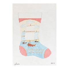 The Plum Stitchery Three Ships Stocking Midi Needlepoint Canvas