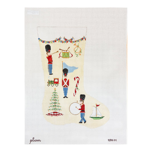 The Plum Stitchery Toy Soldiers Midi Stocking Needlepoint Canvas