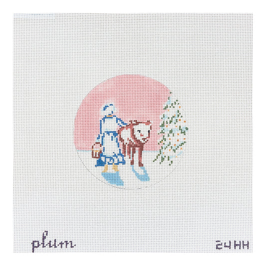 The Plum Stitchery Twelvetide in Color - Eight Maids A-milking Needlepoint Canvas