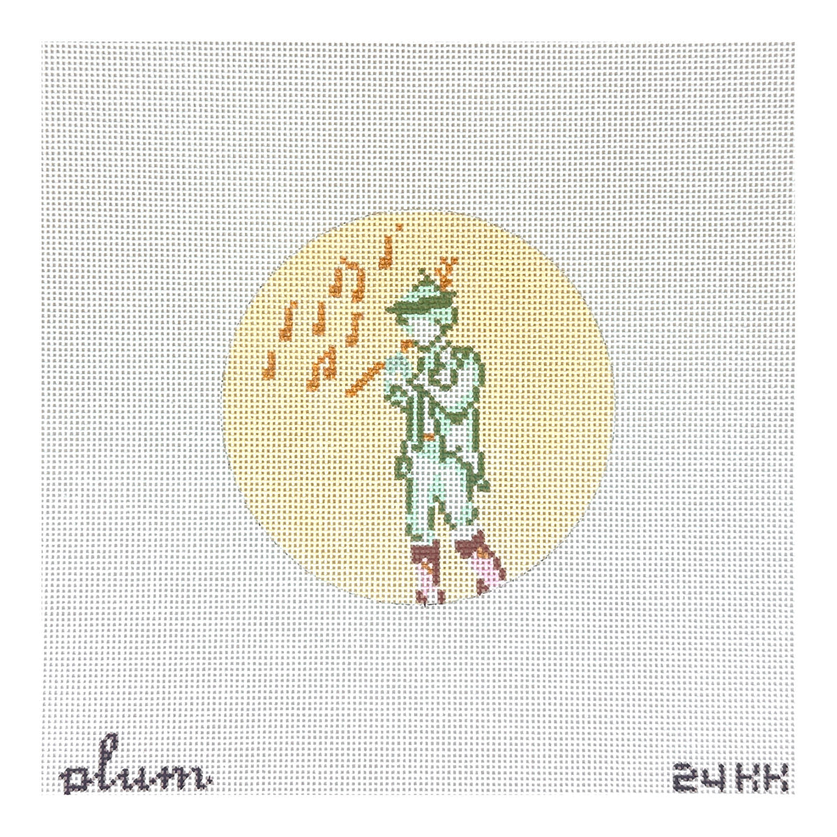 The Plum Stitchery Twelvetide in Color - Eleven Pipers Piping Needlepoint Canvas