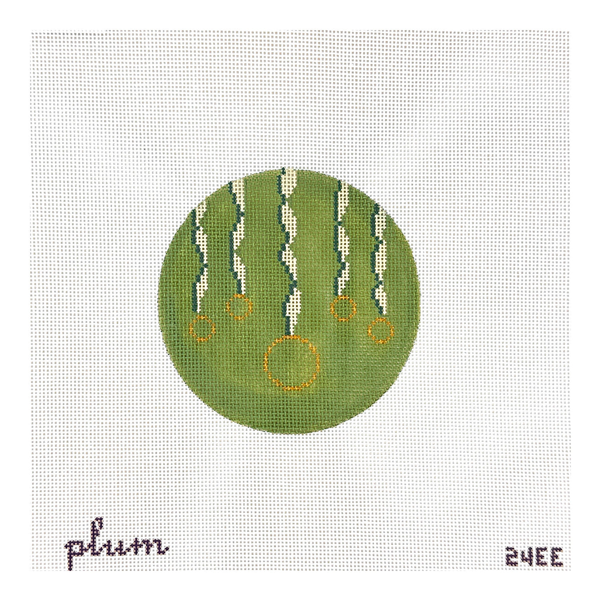 The Plum Stitchery Twelvetide in Color - Five Golden Rings Needlepoint Canvas