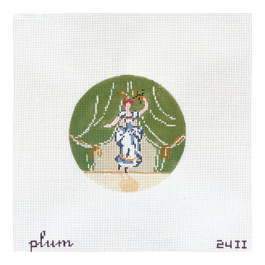 The Plum Stitchery Twelvetide in Color - Nine Ladies Dancing Needlepoint Canvas