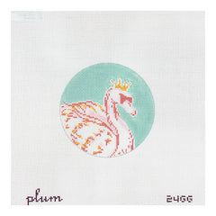 The Plum Stitchery Twelvetide in Color - Seven Swans A-swimming Needlepoint Canvas