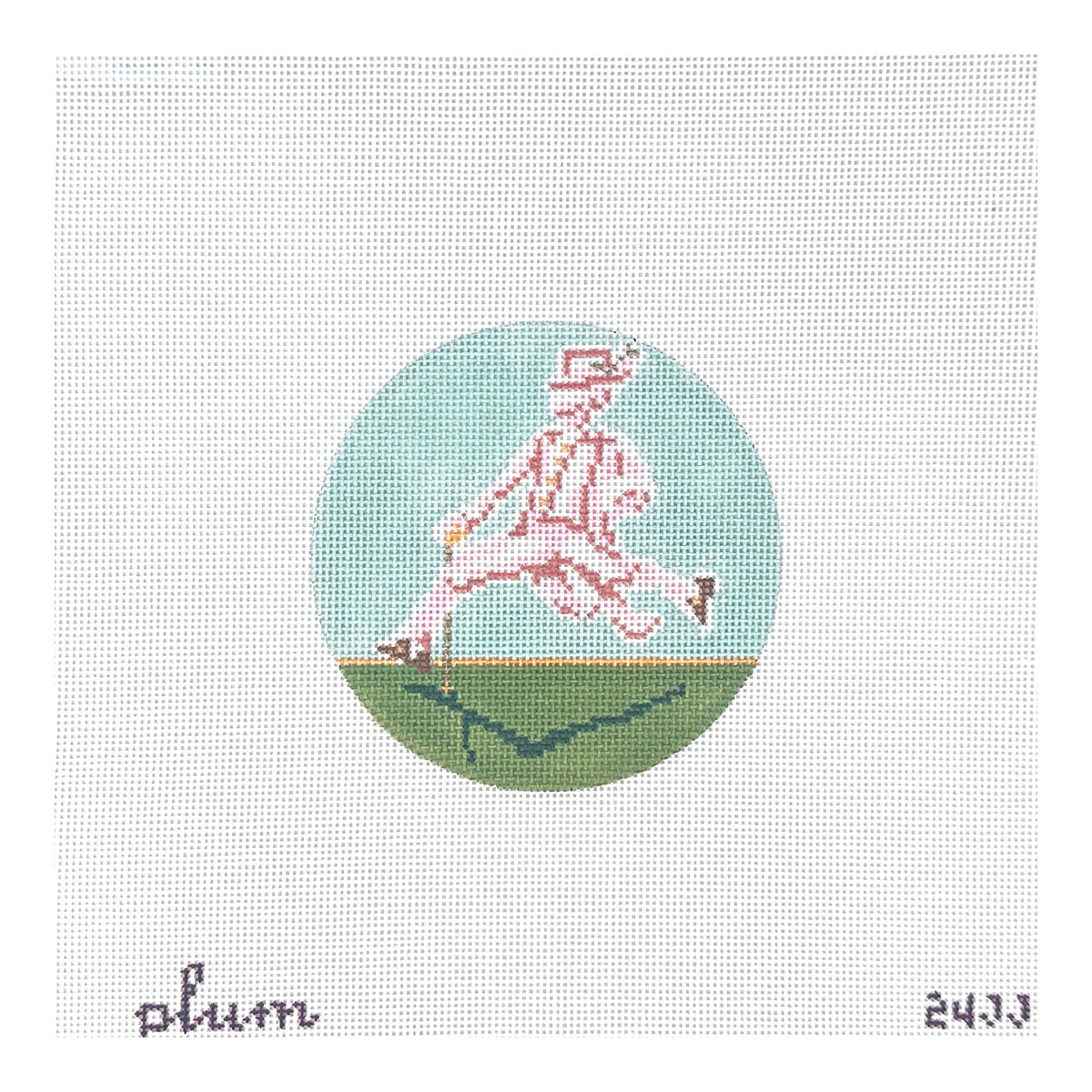 The Plum Stitchery Twelvetide in Color - Ten Lords A-leaping Needlepoint Canvas