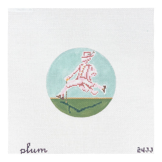 The Plum Stitchery Twelvetide in Color - Ten Lords A-leaping Needlepoint Canvas