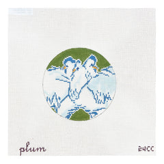 The Plum Stitchery Twelvetide in Color - Three French Hens Needlepoint Canvas