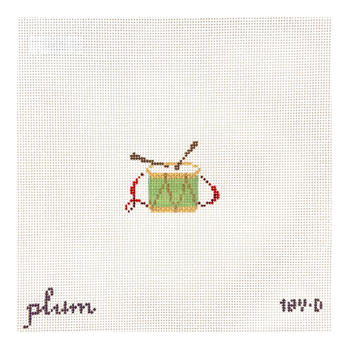The Plum Stitchery Victorian Christmas - Drum Needlepoint Canvas