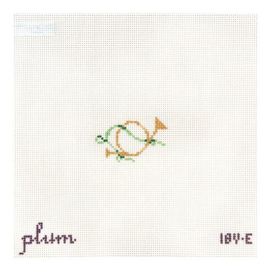 The Plum Stitchery Victorian Christmas - Horn Needlepoint Canvas